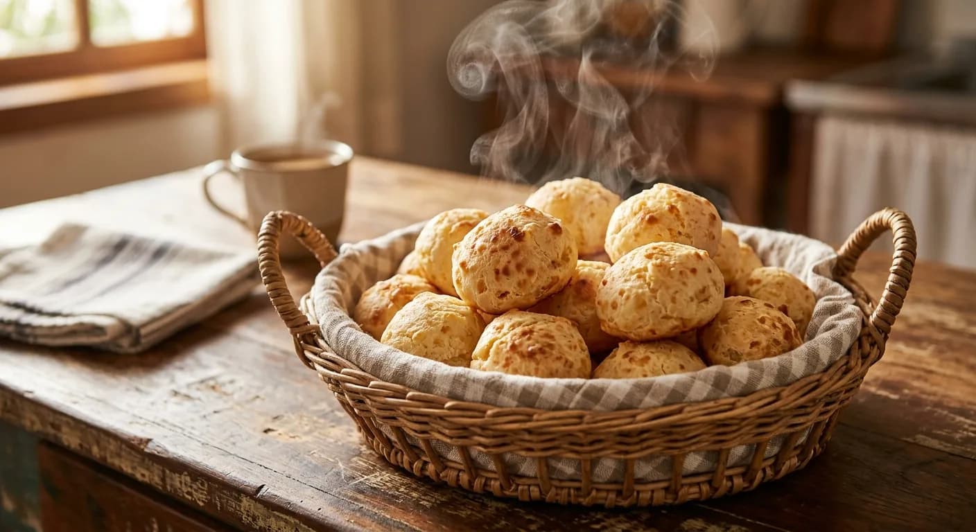 Pão de queijo tradicional assado